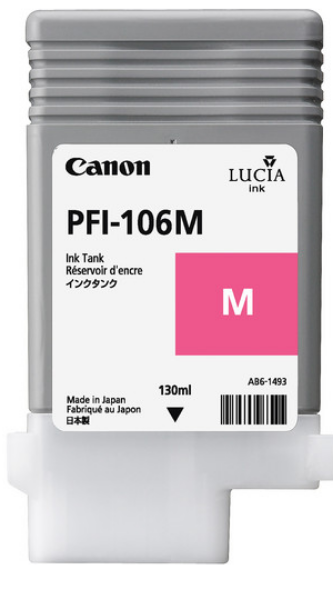 Canon PFI-106M Magenta Ink Tank (130ml) for imagePROGRAF iPF6300, iPF6300S, iPF6350, iPF6400, iPF6400S, iPF6450 - 6623B001AA