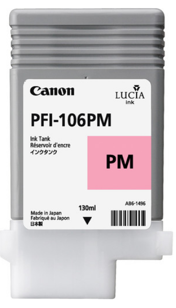 Canon PFI-106PM Photo Magenta Ink Tank (130ml) for imagePROGRAF iPF6300, iPF6300S, iPF6350, iPF6400, iPF6400S, iPF6450 - 6626B001AA