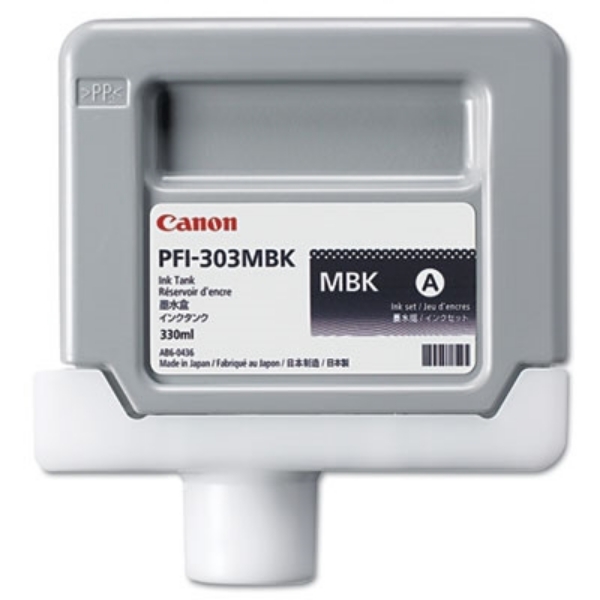 Canon PFI-303MBK Matte Black Ink Tank (330ml) for imagePROGRAF iPF810, iPF810 Pro, iPF815, iPF820, iPF820 Pro, iPF825 - 2957B001