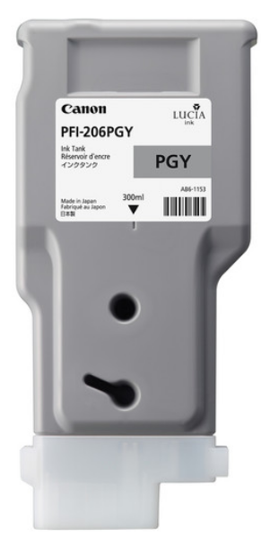 Canon PFI-206PGY Photo Gray Ink Tank (300ml) for imagePROGRAF iPF6400, iPF6400S, iPF6450 - 5313B001AA