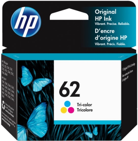 HP 62 Tri-color Original Ink Cartridge - C2P06AN		