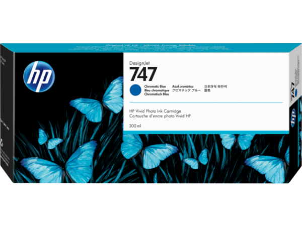 HP 747 300-ml Chromatic Blue Ink Cartridge for HP DesignJet Z9+ - P2V85A