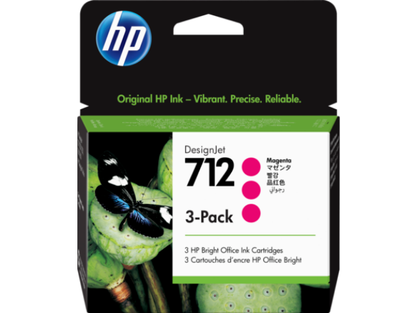 HP 712 3-pack 29-ml Magenta DesignJet Ink Cartridge for T210, T230, T250, T630, T650 - 3ED78A	