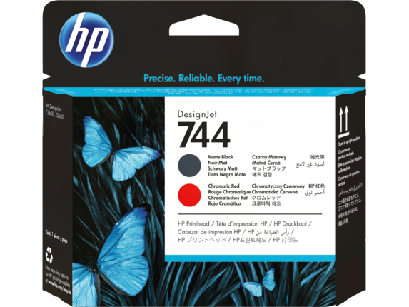 HP 744, (F9J88A) Chromatic Red/Matte Black Printhead
