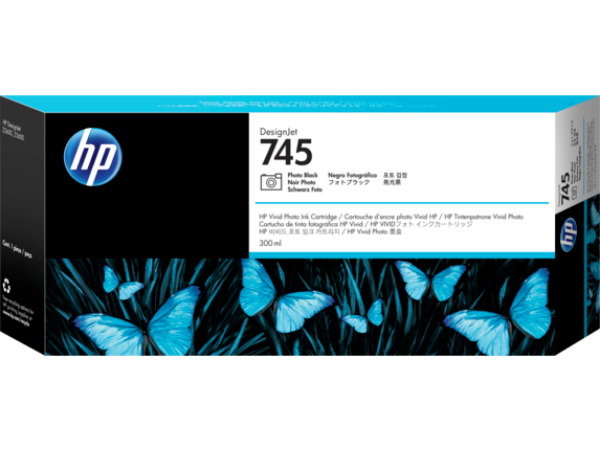 HP 745 300-ml Photo Black DesignJet Ink Cartridge for DesignJet Z2600, Z5600 - F9K04A	