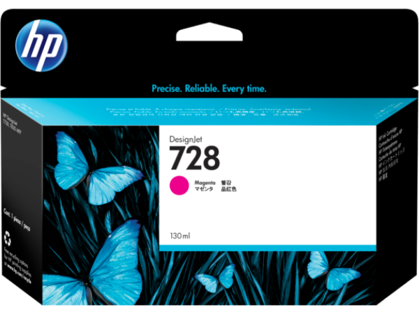 HP 728 130-ml Magenta DesignJet Ink Cartridge for HP DesignJet T730, T830 - F9J66A	