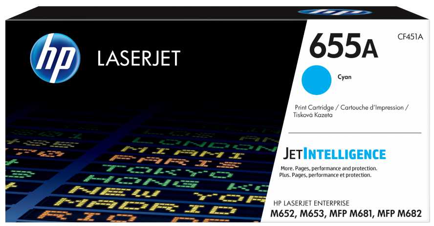 HP 655A, (CF451A) Cyan Original LaserJet Toner Cartridge HP 655A, (CF451A) Cyan Original LaserJet Toner Cartridge