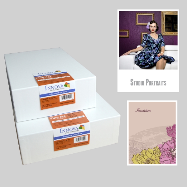 Innova Inkjet Art Cards, Large (#9 Folded 5.5in x 7.375in) Cards & Envelopes 100 Pack