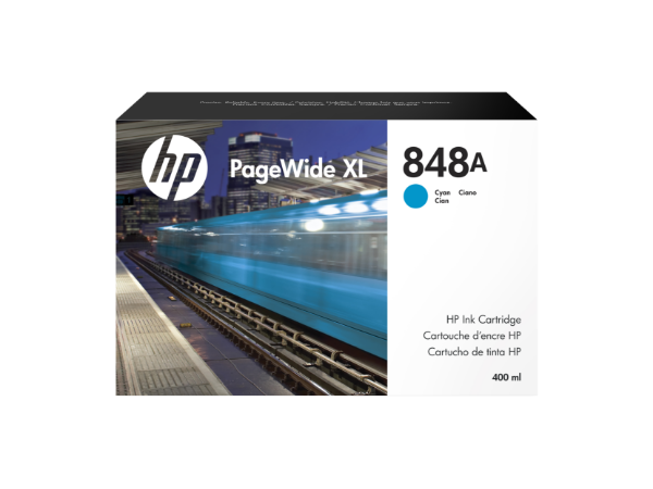 HP 848A 400-ml Cyan PageWide XL Ink Cartridge