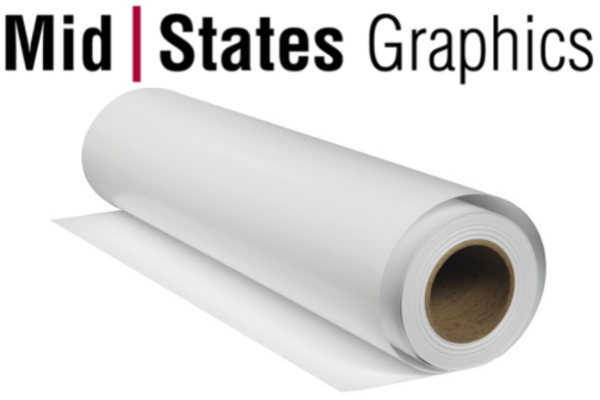 Mid-States Gloss Vinyl with Permanent Adhesive Gray Backer / ES 30in x 150ft Roll	