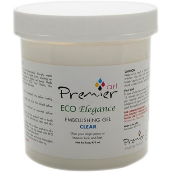 PremierArt ECO Elegance Clear Embellishing Gel Water Base for Inkjet Prints - 16oz