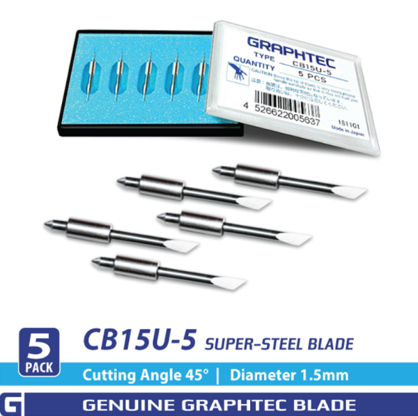 GRAPHTEC 1.5mm Super-Steel Blade 45° (5/pack) for PHP33/35-CB15N-HS Bladeholder