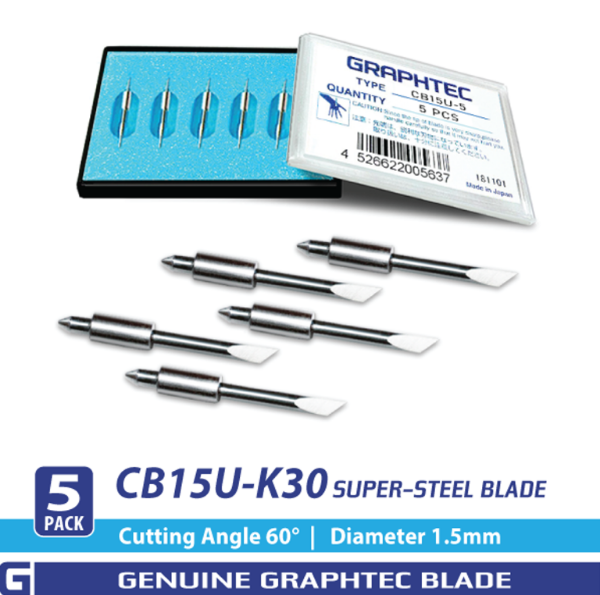 GRAPHTEC 1.5mm Super-Steel Blade 60° (5/pack) for PHP33/35-CB15N-HS Bladeholder