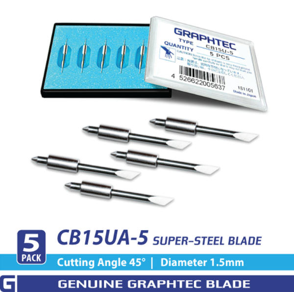 GRAPHTEC 1.5mm Super-Steel Blade 45° high-intens, reflective (5/pk) for PHP33/35-CB15N-HS Bladeholder