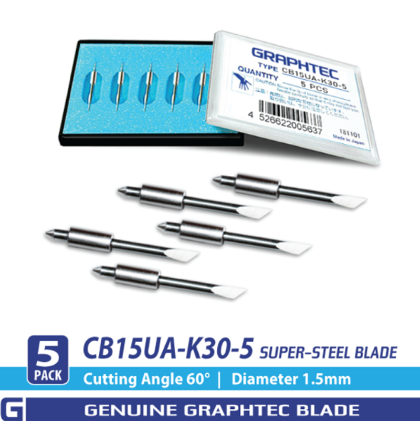 GRAPHTEC 1.5mm Super-Steel Blade high-intens, reflective 60° (5/pk) for PHP33/35-CB15N-HS Bladeholder