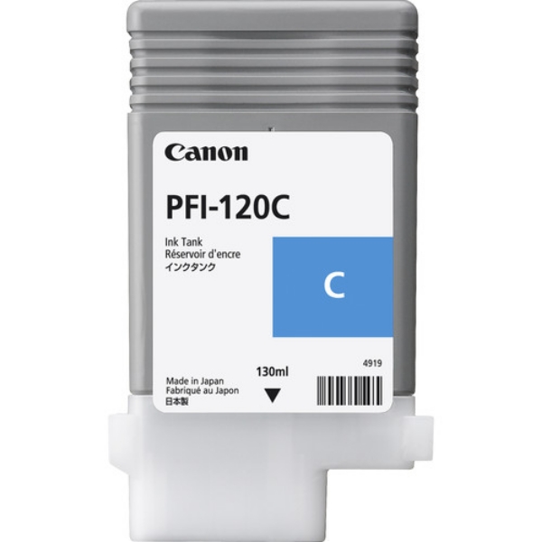 Canon PFI-120C 130-ml Cyan Ink Cartridge for imagePROGRAF TM-200, TM-250, TM-300, TM-305, TM-350, TM-355, GP-200, GP-300	