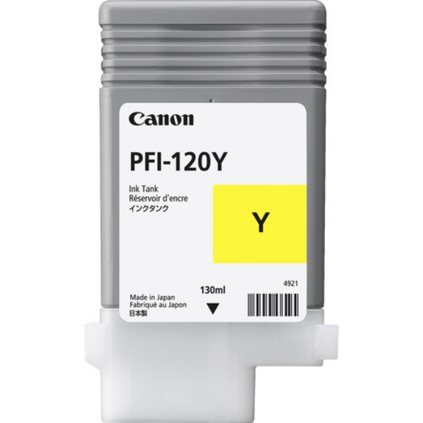 Canon PFI-120Y 130-ml Yellow Ink Cartridge for imagePROGRAF TM-200, TM-250, TM-300, TM-305, TM-350, TM-355, GP-200, GP-300	