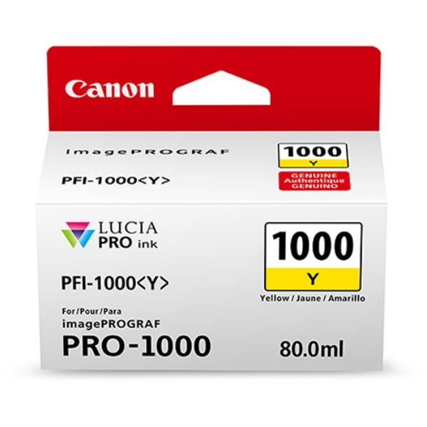 Canon PFI 1000Y Yellow Ink Tank 80ml for imagePROGRAF PRO 1000 0549C002AA	