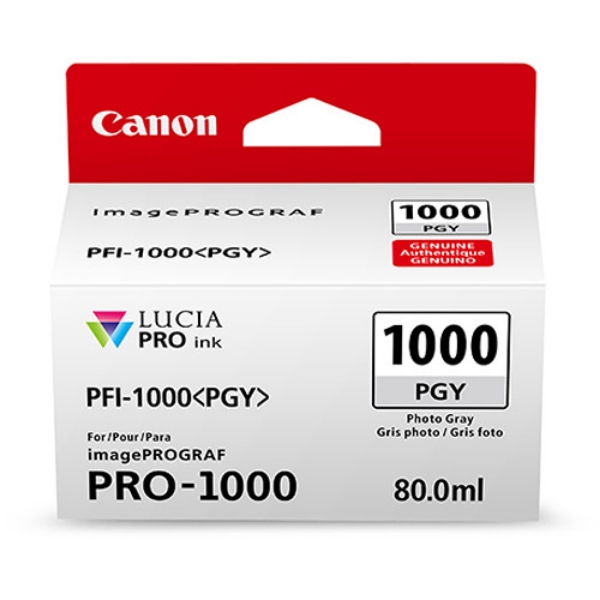 Canon PFI-1000PGY Photo Gray Ink Tank 80ml for imagePROGRAF PRO-1000 - 0553C002AA