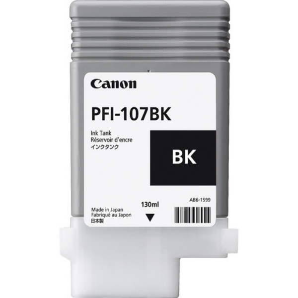 Canon Ink Tank PFI-107BK - Dye Black Ink Tank 130ml for imagePROGRAF iPF670, iPF680, iPF685, iPF770, iPF780, iPF785 - 6705B001AA