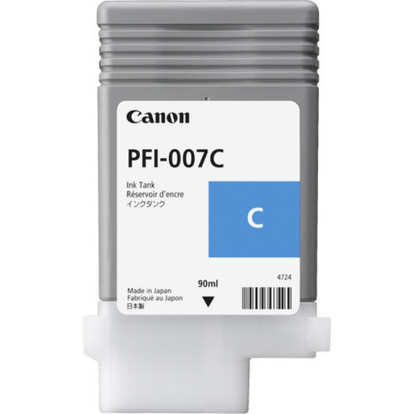 Canon PFI-007C Dye Cyan Ink Tank 90ml - 2144C001AA