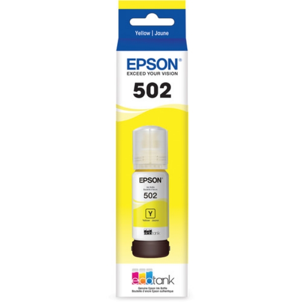 Epson EcoTank T502 Yellow Ink Bottle for EcoTank ET 2760, ET 2850, ET 3710, ET 3760, ET 3830, ET 3850, ET 4760, ET 4850, ET 15000, WorkForce ET 3750, ET 4750, ST 2000, ST C2100, ST 3000, ST 4000, ST C4100, Expression ET 2700, ET 2750, ET 3700 T502420 S	