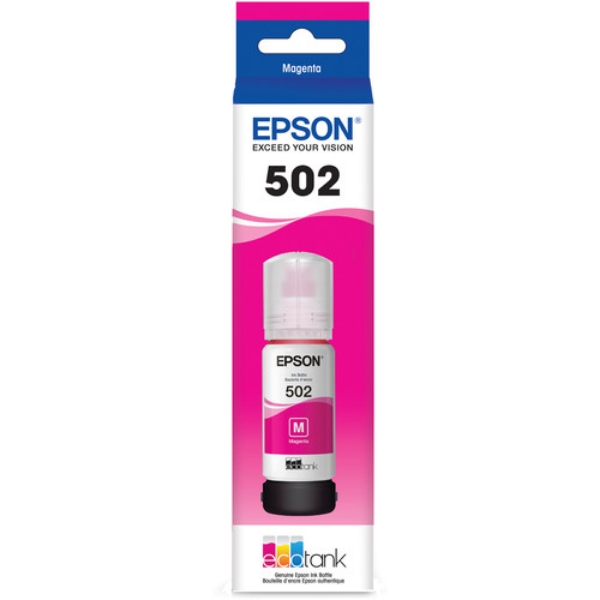 Epson EcoTank T502 Magenta Ink Bottle for EcoTank ET 2760, ET 2850, ET 3710, ET 3760, ET 3830, ET 3850, ET 4760, ET 4850, ET 15000, WorkForce ET 3750, ET 4750, ST 2000, ST C2100, ST 3000, ST 4000, ST C4100, Expression ET 2700, ET 2750, ET 3700 T502320 S	