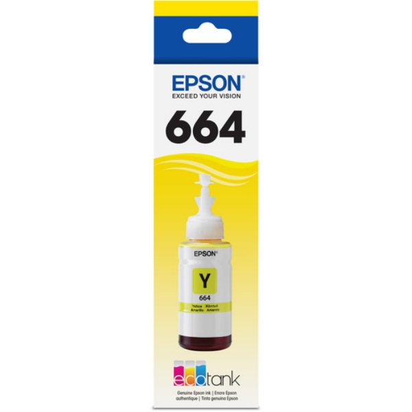 Epson 664 Yellow Ink Bottle for WorkForce ET 4500, ET 4550, ET 16500 and Expression ET 2500, ET 2550, ET 2600, ET 2650, ET3600 T664420 S	