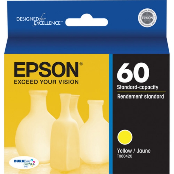 Epson 60 DURABrite Ultra Yellow Ink Cartridge for Stylus C68, C88+, C88, CX3800, CX3810, CX4200, CX4800, CX5800F, CX7800 - T060420-S