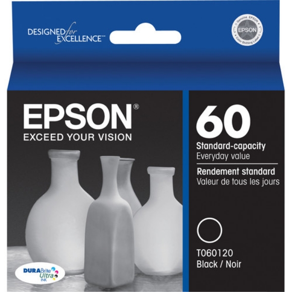 Epson 60 DURABrite Ultra Black Ink Cartridge for Stylus C68, C88, C88+, CX3800, CX3810, CX4200, CX4800, CX5800F, CX7800 - T060120-S