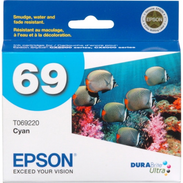Epson 69 DURABrite Ultra Cyan Ink Cartridge - T069220-S