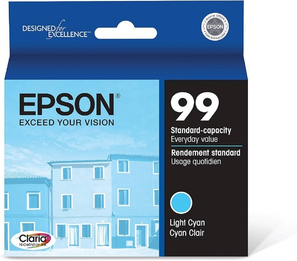 Epson 99 Claria Ink Light Cyan for Artisan 700, 710, 725, 730, 800, 810, 835, 837 - T099520-S