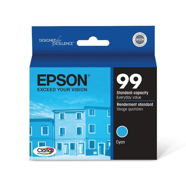 Epson 99 Claria Cyan Ink for Artisan 700, 710, 725, 730, 800, 810, 835, 837 - T099220-S