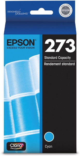 Epson 273 Claria Premium Cyan Ink Cartridge for Expression XP-520, XP-600, XP-610, XP-620, XP-800, XP-810, XP-820 - T273220-S
