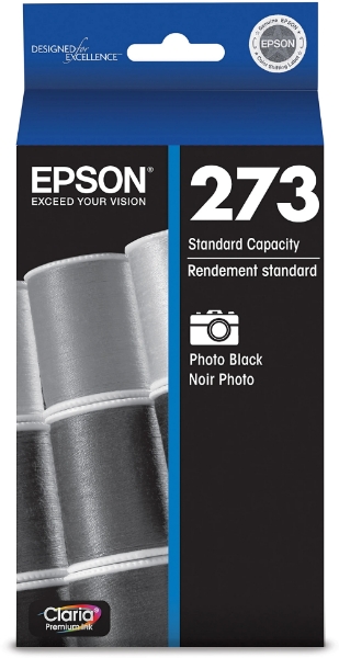 Epson 273 Claria Premium Photo Black Ink Cartridge for Expression XP-520, XP-600, XP-610, XP-620, XP-800, XP-810, XP-820 - T273120-S