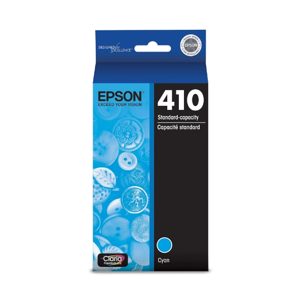 Epson 410 Claria Premium Cyan Ink Cartridge for Expression XP-530, XP-630, XP-640, XP-830, XP-7100 - T410220-S