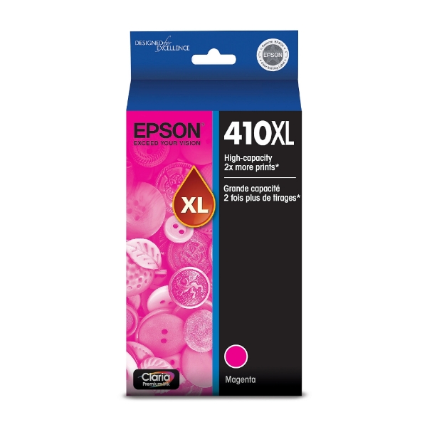 Epson 410XL Claria Premium High-Capacity Magenta Ink Cartridge for Expression XP-530, XP-630, XP-640, XP-830, XP-7100 - T410XL320-S