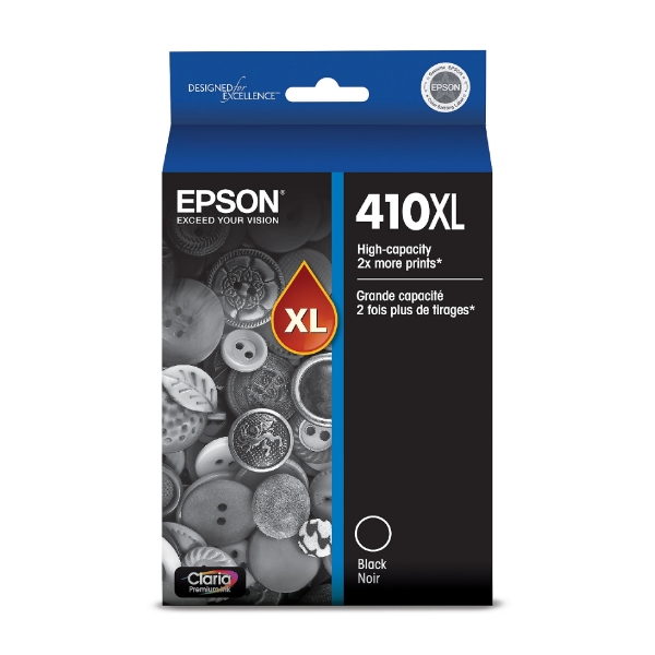 Epson 410XL Claria Premium High-Capacity Black Ink Cartridge for Expression XP-530, XP-630, XP-640, XP-830, XP-7100 - T410XL020-S
