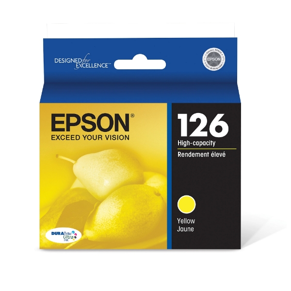 Epson 126 DURABrite Ultra High Capacity Yellow Ink Cartridge for WorkForce 60, 435, 520 545, 630, 633, 635, 645, 840, 845, WF-3520, WF-3540, WF-7010, WF-7510, WF-7520 and Stylus NX330, NX430 - T126420-S	