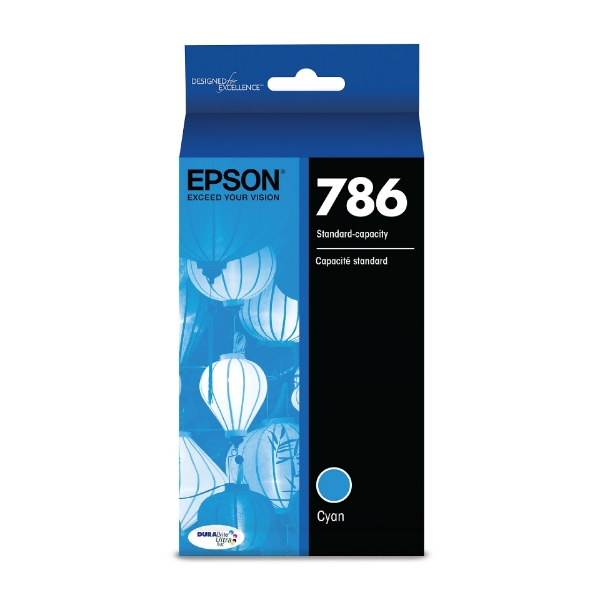 Epson 786 DURABrite Ultra Cyan Ink Cartridge for WorkForce Pro WF-4630, WF-4640, WF-5110, WF-5190, WF-5620, WF-5690 - T786220-S