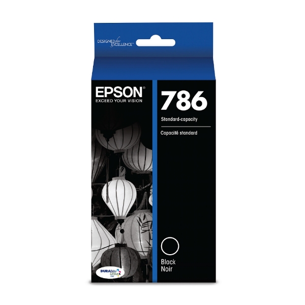 Epson 786 DURABrite Ultra Black Ink Cartridge for WorkForce Pro WF-4630, WF-4640, WF-5110, WF-5190, WF-5620, WF-5690 - T786120-S