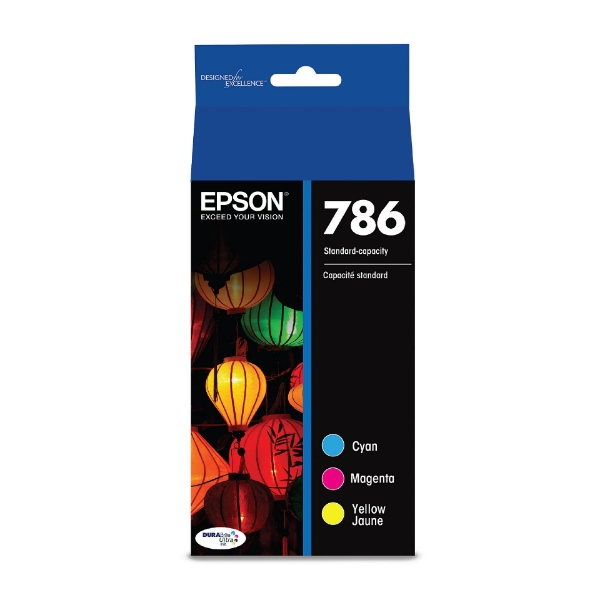 Epson 786 DURABrite Ultra Color Ink Cartridges C/M/Y 3-Pack for WorkForce Pro WF-4630, WF-4640, WF-5110, WF-5190, WF-5620, WF-5690 - T786520-S