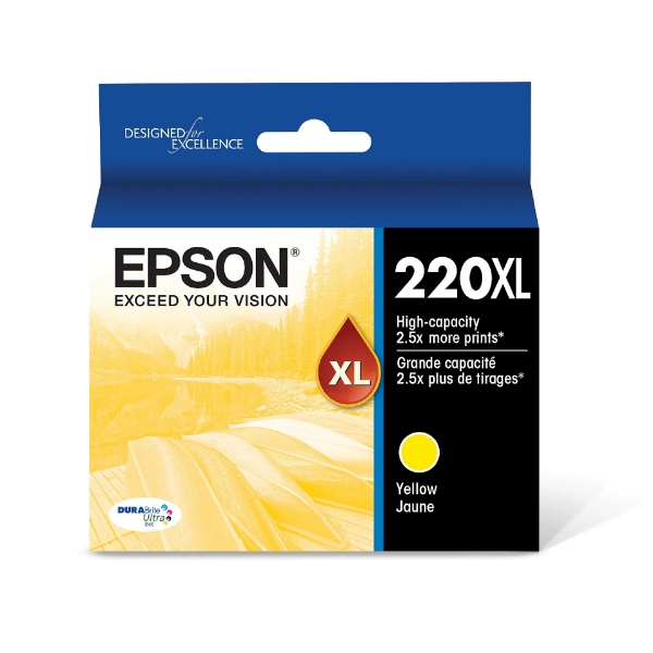 Epson 220XL DURABrite Ultra High Capacity Yellow Ink Cartridge for WorkForce WF-2630, WF-2650, WF-2660, WF-2750, WF-2760 and Expression Home XP-320, XP-420, XP-424 - T220XL420-S