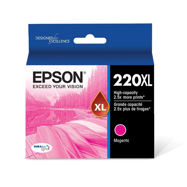 Epson 220XL DURABrite Ultra High Capacity Magenta Ink Cartridge for WorkForce WF-2630, WF-2650, WF-2660, WF-2750, WF-2760 and Expression Home XP-320, XP-420, XP-424 - T220XL320-S	
