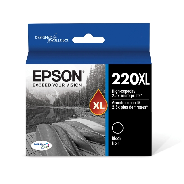 Epson 220XL DURABrite Ultra High Capacity Black Ink Cartridge for WorkForce WF-2630, WF-2650, WF-2660, WF-2750, WF-2760 and Expression Home XP-320, XP-420, XP-424 - T220XL120-S