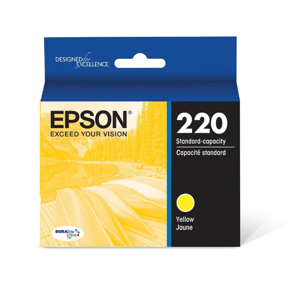 Epson 220 DURABrite Ultra Yellow Ink Cartridge for Workforce WF-2630, WF-2650, WF-2660, WF-2750, WF-2760 and Expression Home XP-320, XP-420, XP-424 - T220420-S