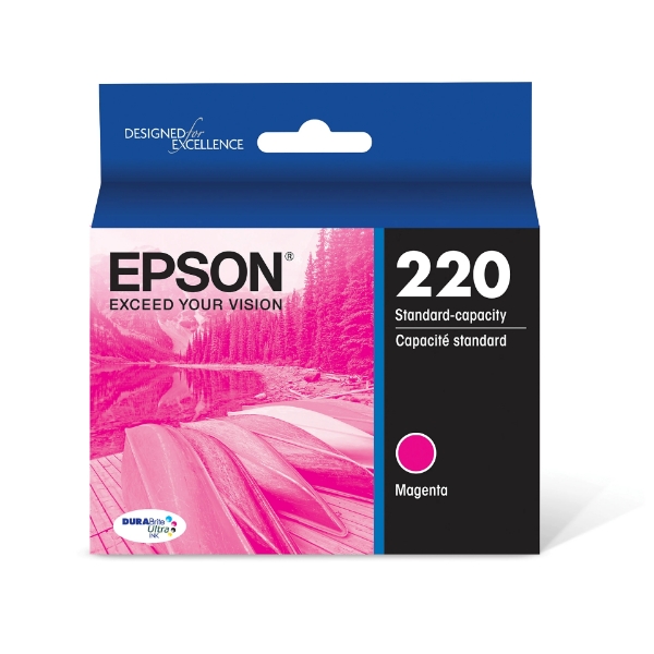 Epson 220 DURABrite Ultra Magenta Ink Cartridge for Workforce WF-2650, WF-2750, WF-2630, WF-2760, WF-2660 and Expression Home XP-420, XP-424, XP-320 - T220320-S