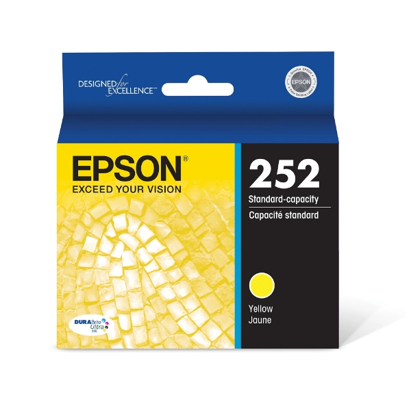 Epson 252 DURABrite Ultra Yellow Ink Cartridge for WorkForce WF-3620, WF-3640, WF-7110, WF-7210, WF-7610, WF-7620, WF-7710, WF-7720 - T252420-S