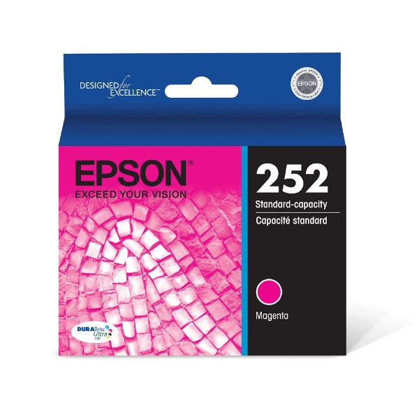 Epson 252 DURABrite Ultra Magenta Ink Cartridge for WorkForce WF-3620, WF-3640, WF-7110, WF-7210, WF-7610, WF-7620, WF-7710, WF-7720 - T252320-S	