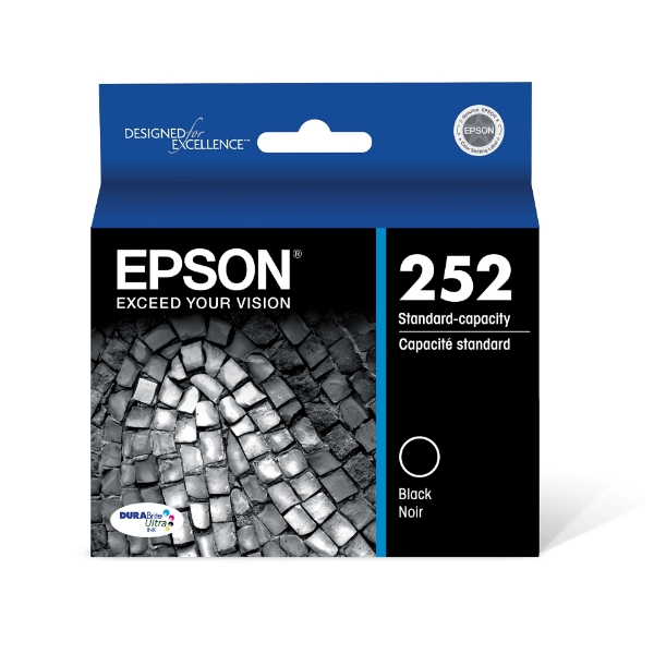 Epson 252 DURABrite Ultra Black Ink Cartridge for WorkForce WF-3620, WF-3640, WF-7110, WF-7210, WF-7610, WF-7620, WF-7710, WF-7720 - T252120-S